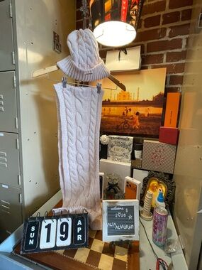 Michael Kors Pink Hat And Scarf Set